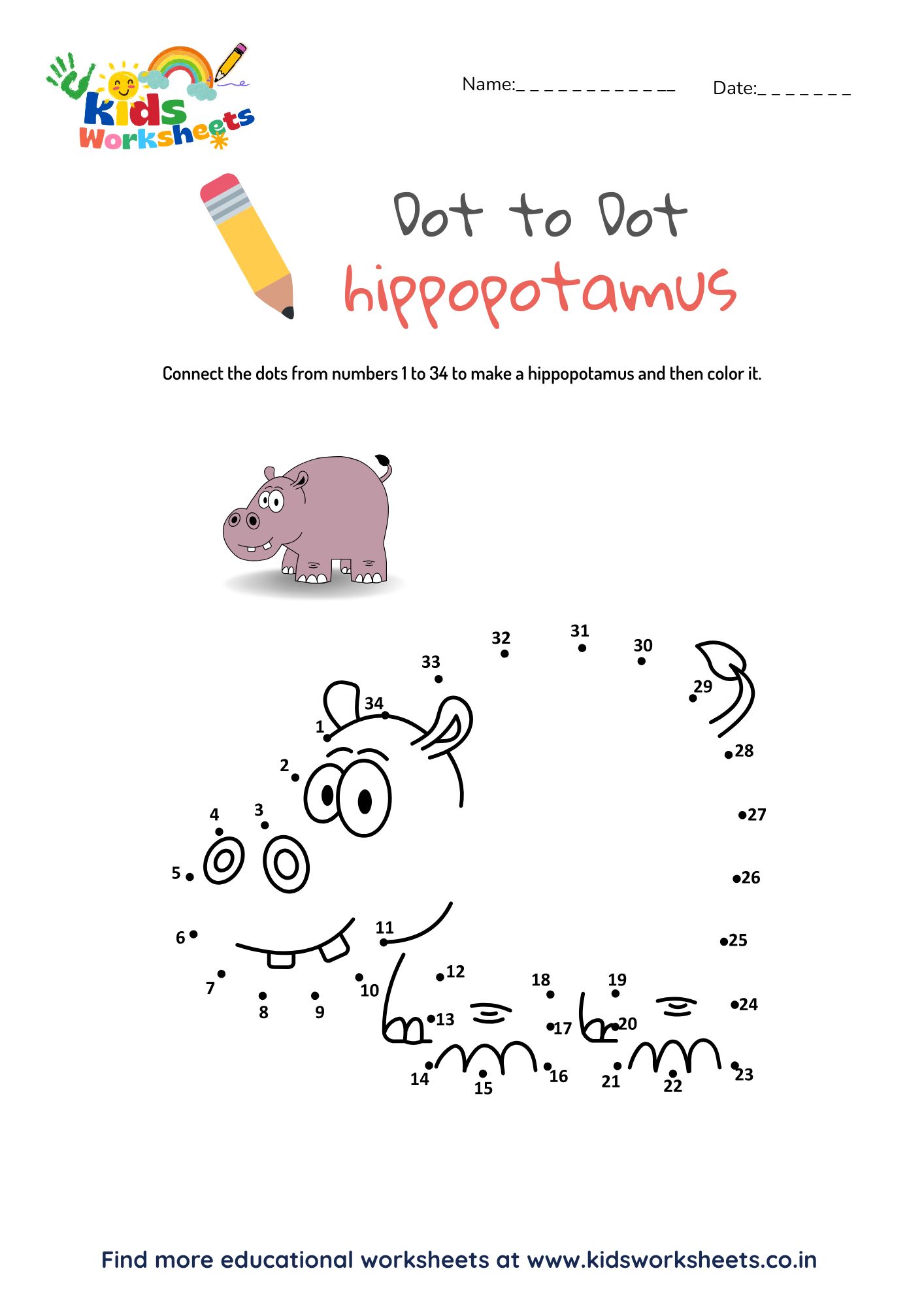 Dot to Dot - Hippopotamus preview