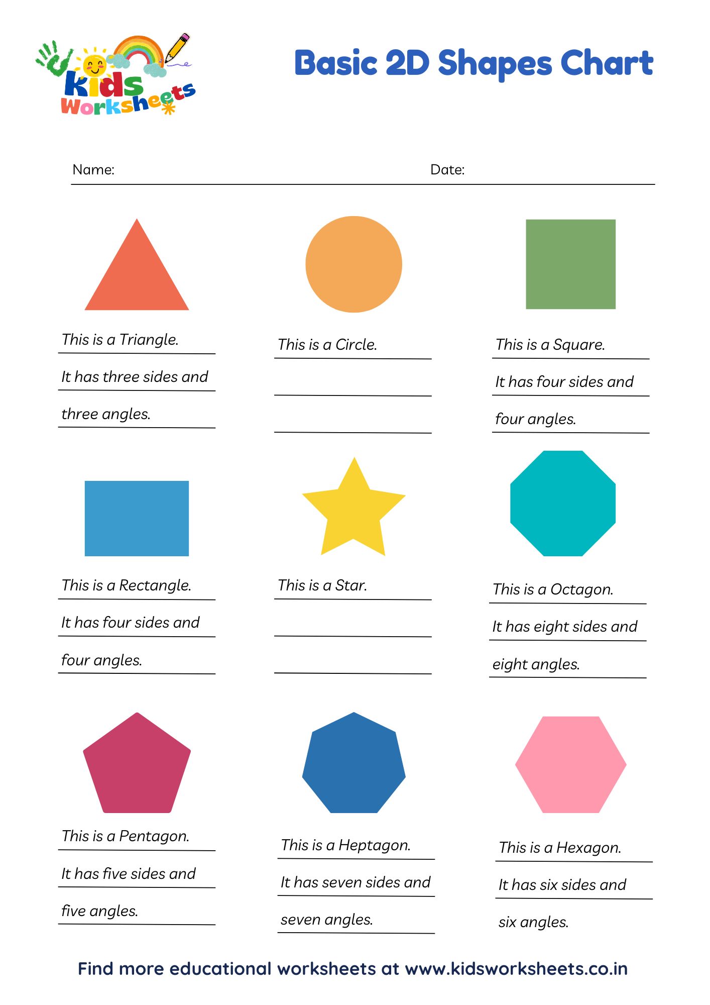 2D Shapes Chart for Kids preview