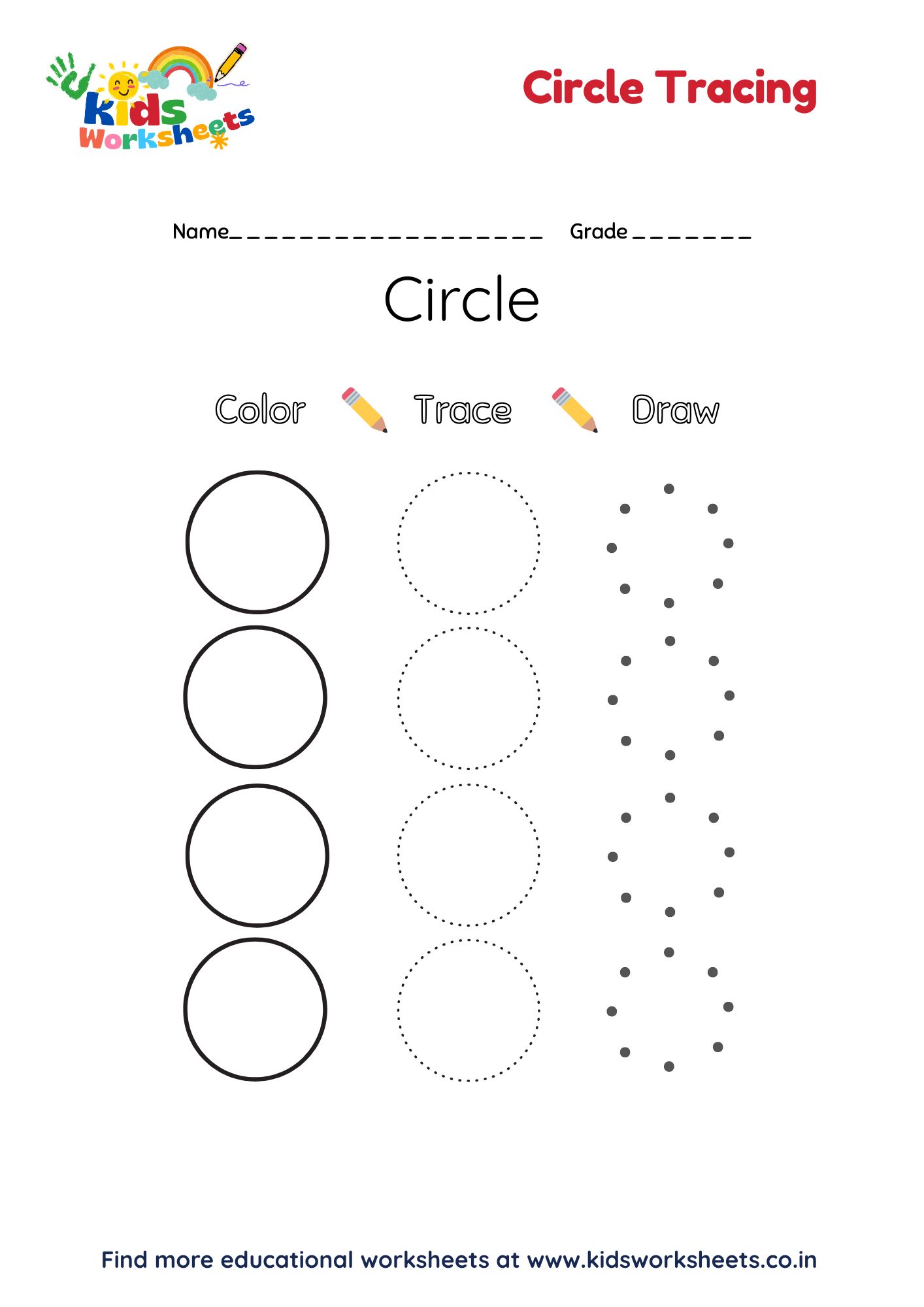 Circle Shape Tracing Worksheet preview