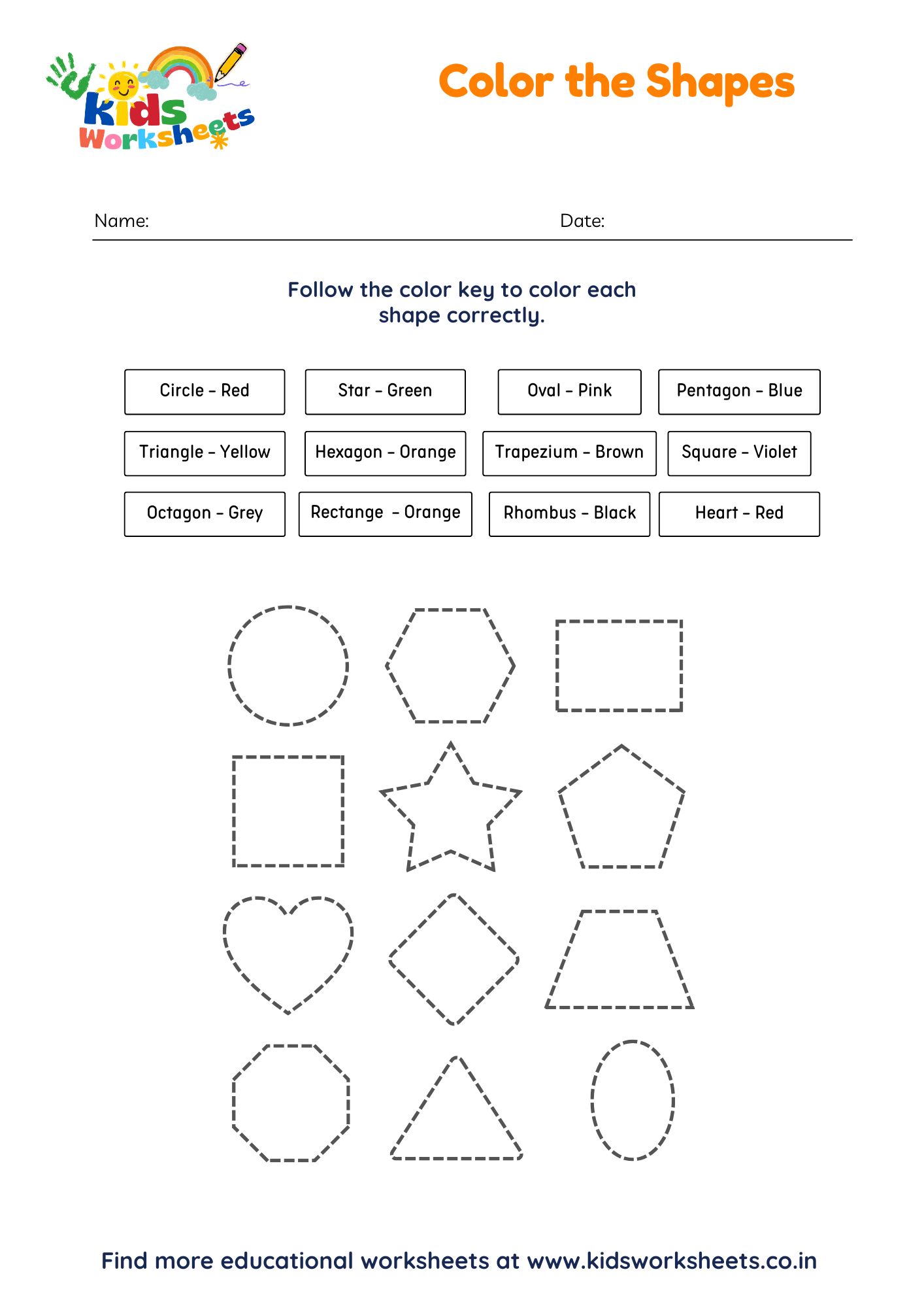 Shape Coloring Worksheet preview