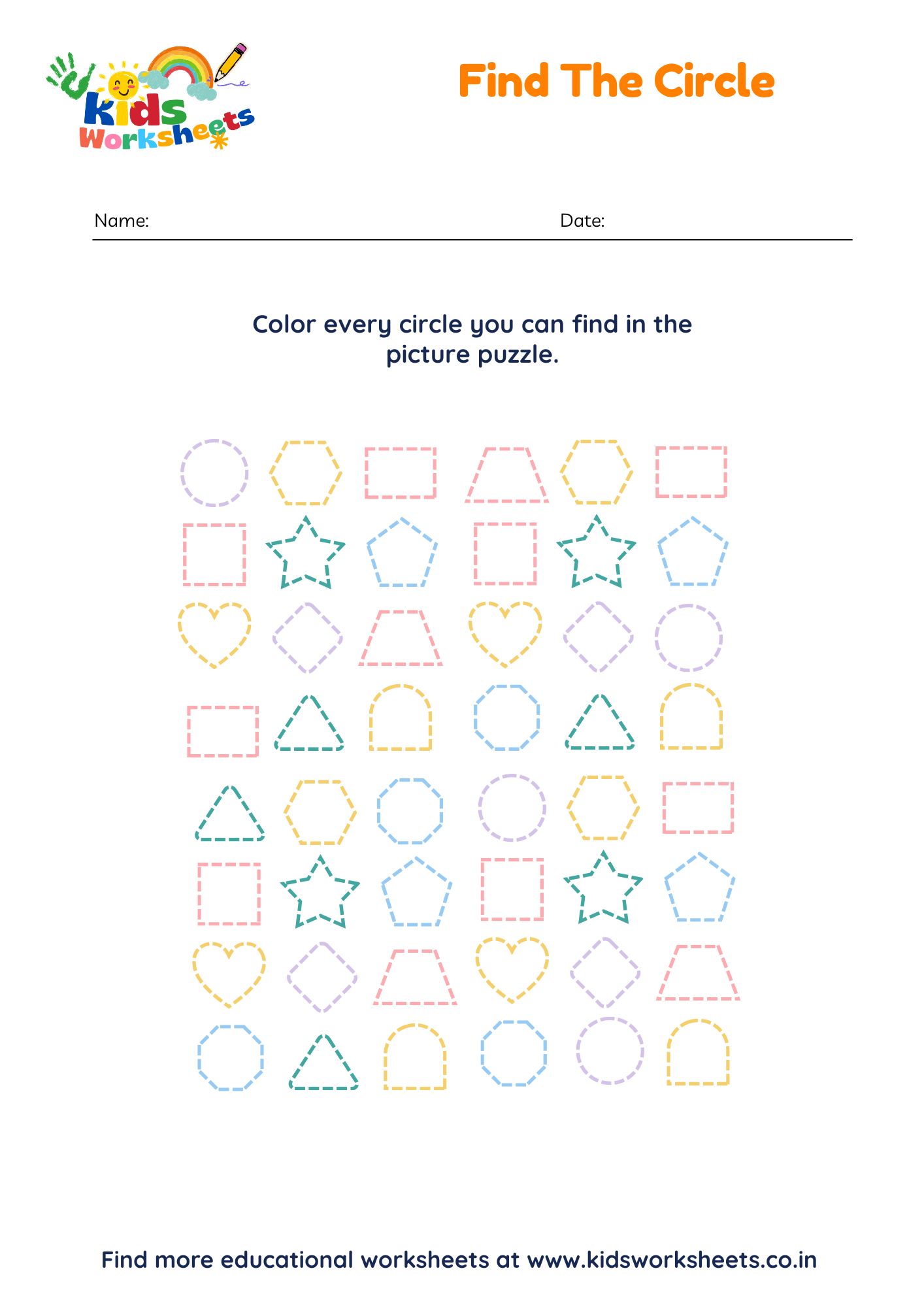 Find the Circle Worksheet preview