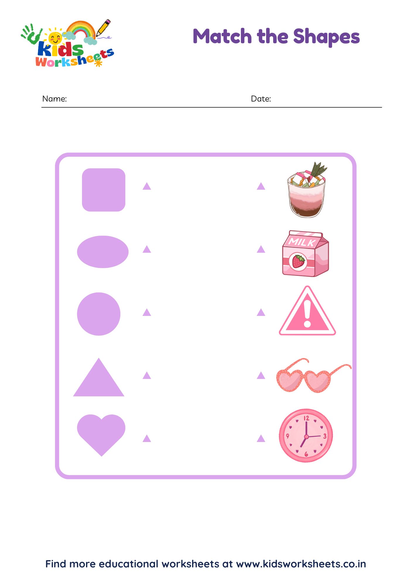 Shape Matching Worksheet preview